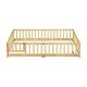 preview thumbnail 66 of 69, Queen Size Floor Bed with Fence, Door, Rubber Wood Frame & Safety Guardrails