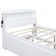 preview thumbnail 13 of 12, Full Platform Kids Bed with LED Storage Headboard, Twin Size Trundle, and 3-Drawers for Extra Storage and Convenience, White