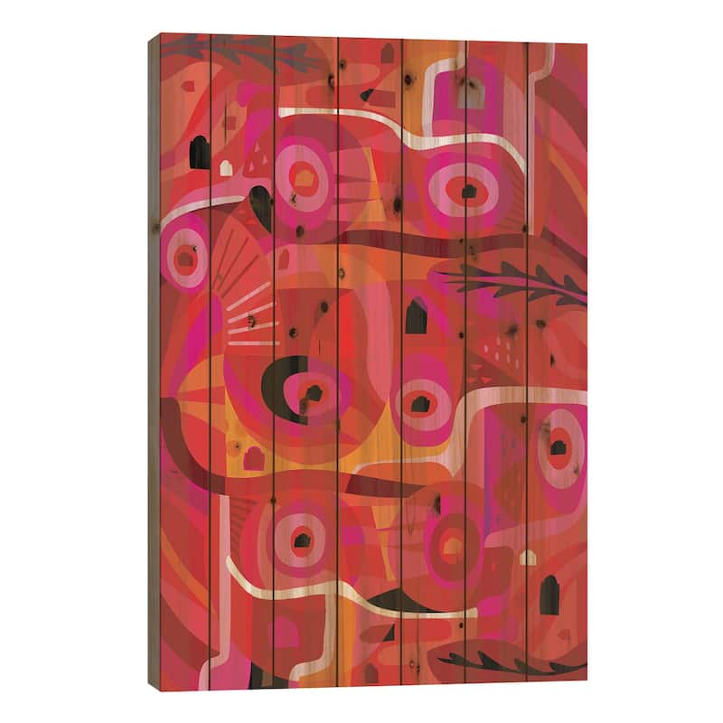 Rosa Mexicana Print On Wood by Charles Harker - Multi-Color - 26x18x1.5