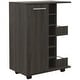 preview thumbnail 6 of 45, Bar Cart with 2 Open Shelves, 4 Casters, 6 Wine Cubbies, 2 Inner Shelves, and Cabinet - 23" W x14"D x 32"H Grey