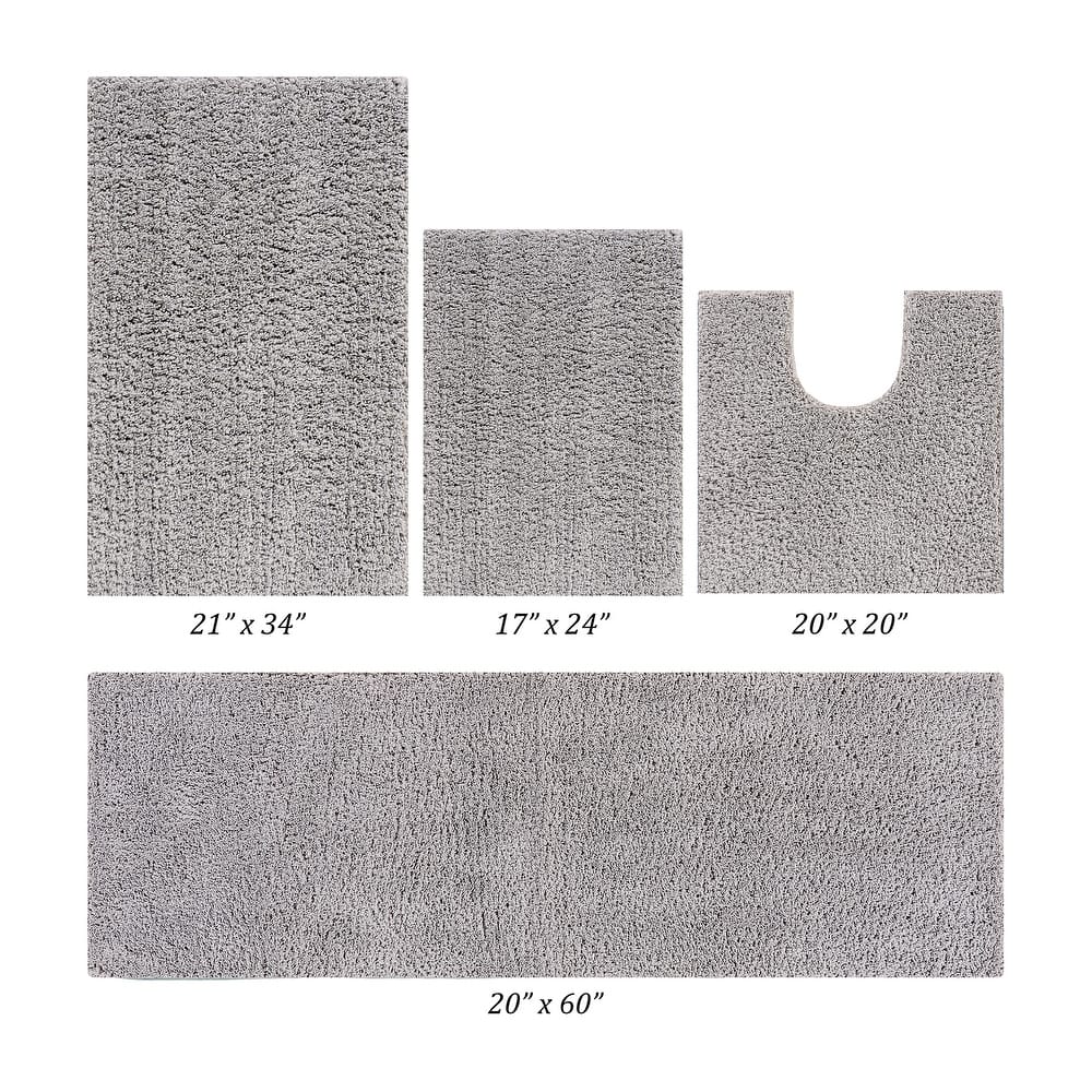 Better Trends Bath Rug Set 100% Micro Polyester Tufted Anti-Skid Latex Backing Bathroom Rugs for Shower, Sink Mats Micro Plush