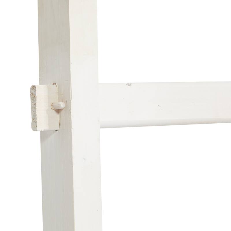 Brown Wood 5 and 6 Rack Partition Ladder with White Bases (Set of 2) - S/2 62", 73"H