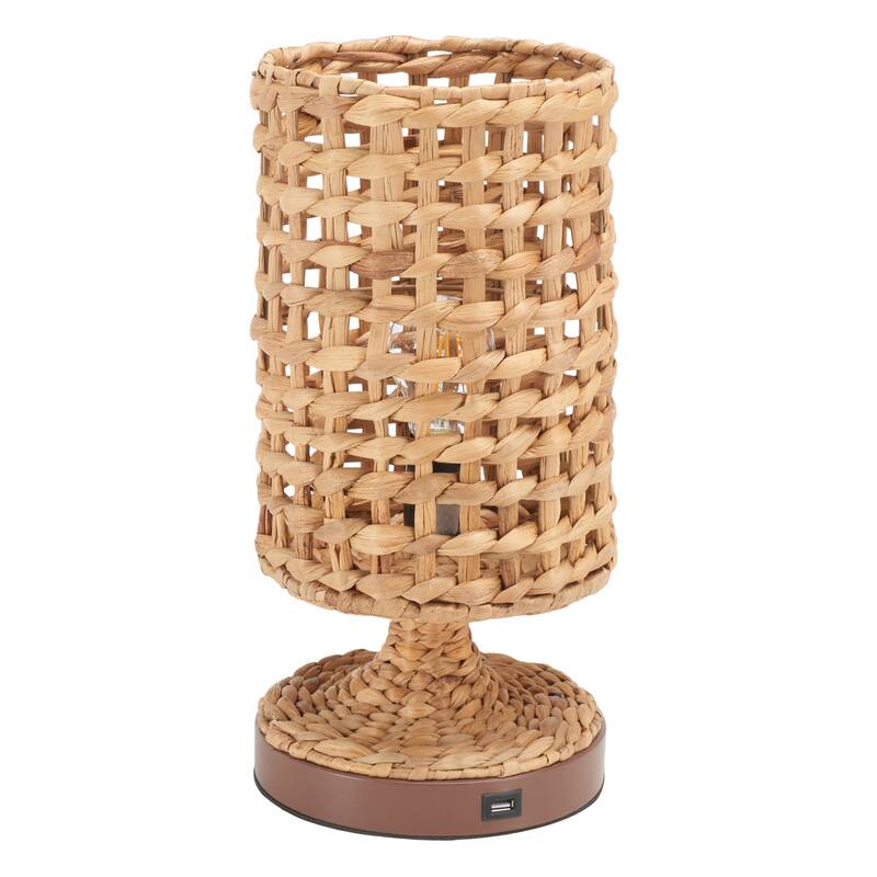 SAFAVIEH Lighting Giesela Tropical Coastal Boho 16-inch Table Lamp with Usb - 8 In. W x 8 In. D x 16 In. H - 8Wx8Dx16H