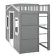 preview thumbnail 6 of 112, Solid Wood House Loft Bed with Ladder for Kids