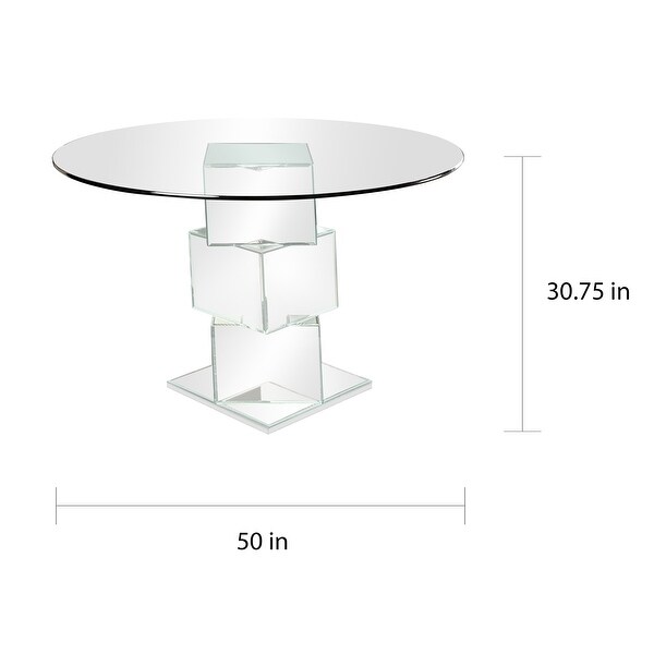50 inch round glass dining hot sale table