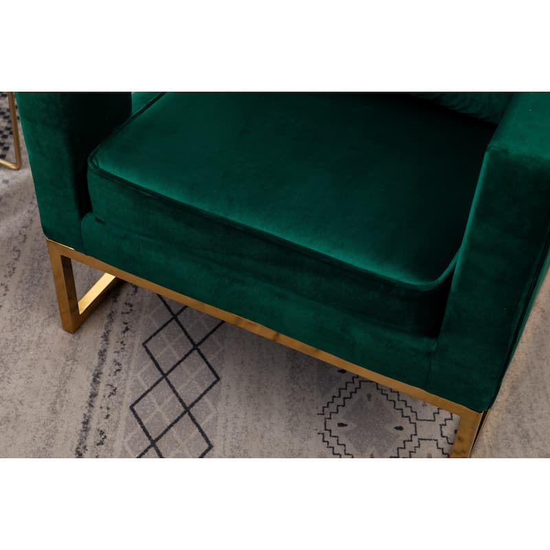 Green 29.75" Polyester Arm Chair