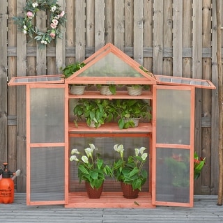 30.0X22.4X42.9 Giantex Garden Portable Wooden Cold Frame Greenhouse Raised Flower Planter Protection 