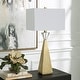 preview thumbnail 3 of 5, Uttermost Arete Modern Brass Table Lamp - 32"H,   Shade 10"H x 16"W x 10"D (in)