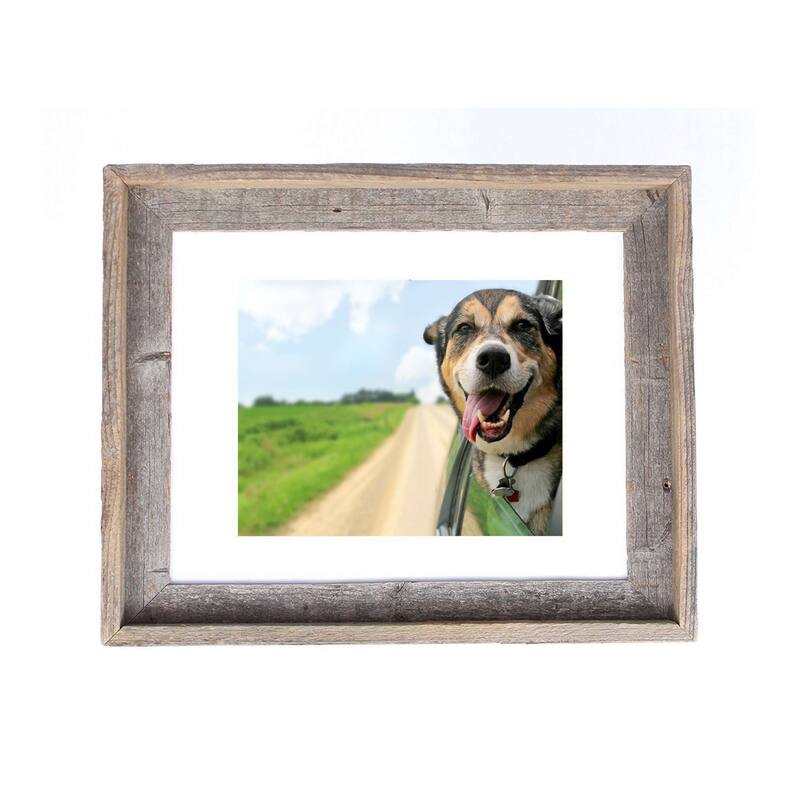 HomeRoots 16" X 20" Rustic Reclaimed Wood Picture Frame