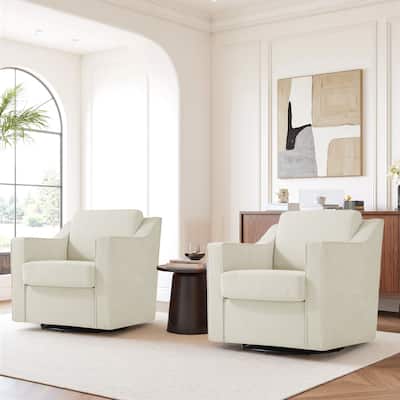 Modern Swivel Upholstered Armchair Accent chair Set of 2