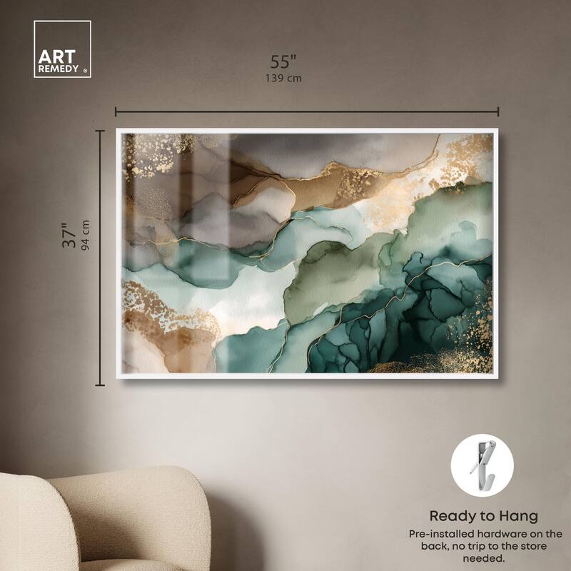 Golden Estuary I Shadowbox by Art Remedy