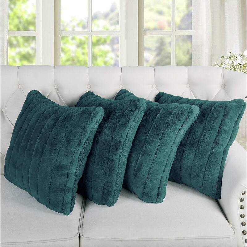 Serenta SuperMink Solid Color Throw Pillow Shell Cushion Cover Set