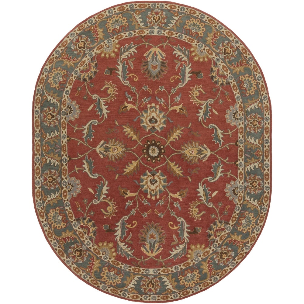 Livabliss Caesar Hand Tufted Traditional Border Wool Area Rug