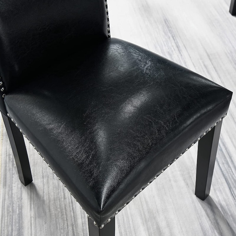Faux Leather Kitchen Dining Accent Chairs Set of 2