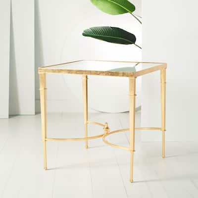 SAFAVIEH Couture Mendez Gold Leaf Accent Table - 23.8" W x 23.8" L x 25" H