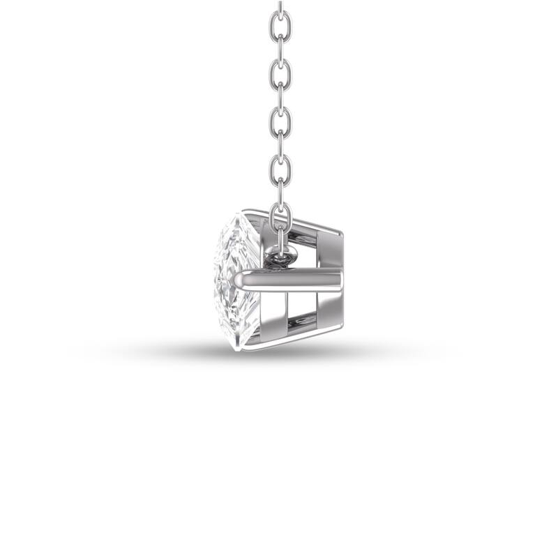 Marquee Lab Grown 1/4 Carat Floating Pear Shaped Diamond Solitaire Pendant in 14K White Gold