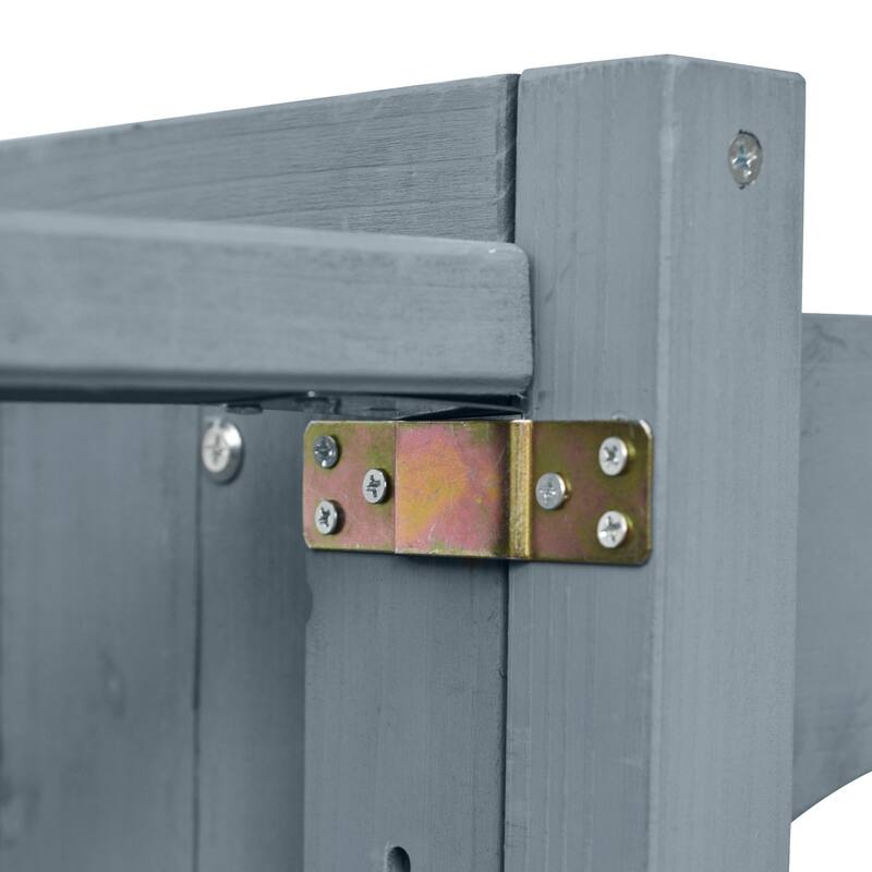 80 Inch Outdoor Kitchen Island with Solid Fir Wood and Stainless Steel Top