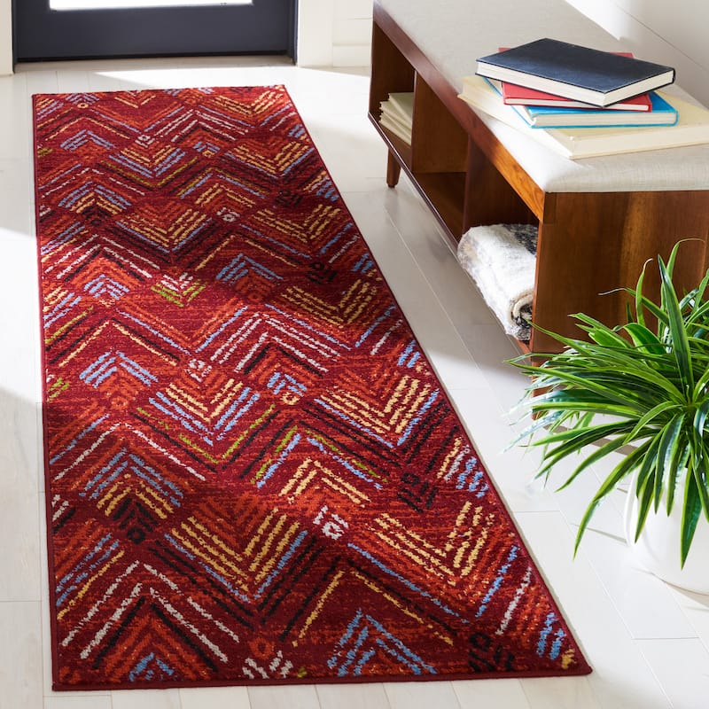 SAFAVIEH Amsterdam Gulumser Modern Rug - 2'3" x 8' Runner - Red/Terracotta