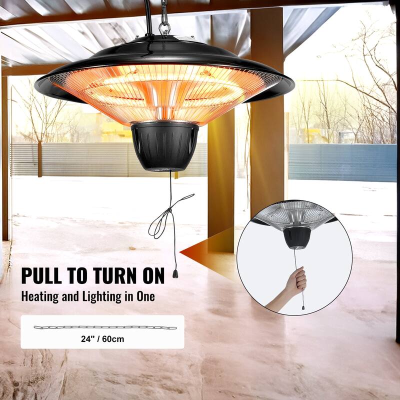Infrared Heater with Stand & Mount to Ceiling/Wall,24 in L
