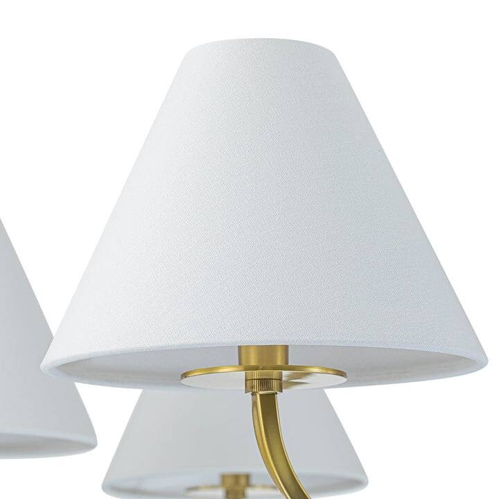 Mid-century 6-Light Tapered Linen Shade Chandelier