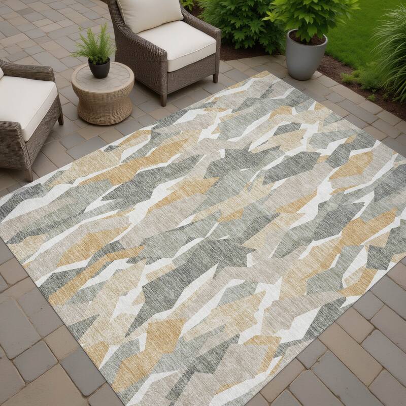 Machine Washable Indoor/ Outdoor Contemporary Dylan Chantille Rug - Pewter - 9' x 12'