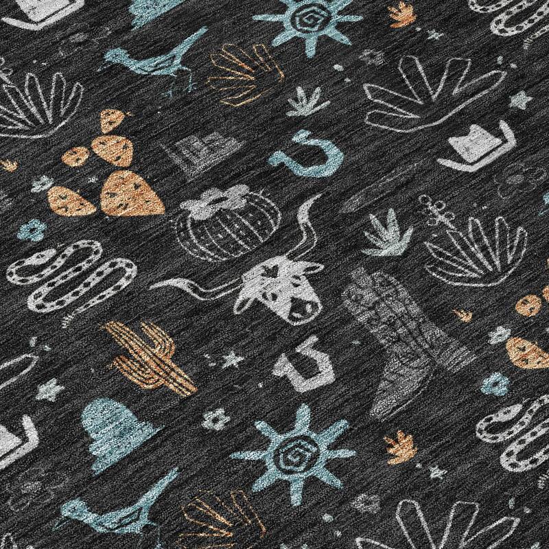 Machine Washable Indoor/ Outdoor Cowboy Ranch Chantille Rug