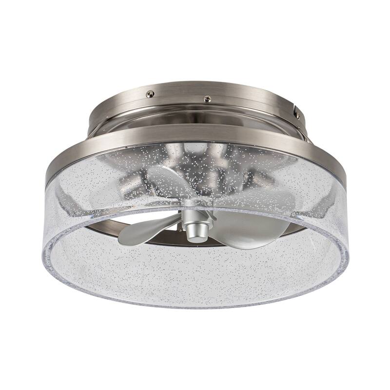 13" 3-Light Satin Nickel Flush Mount Ceiling Fan with Light