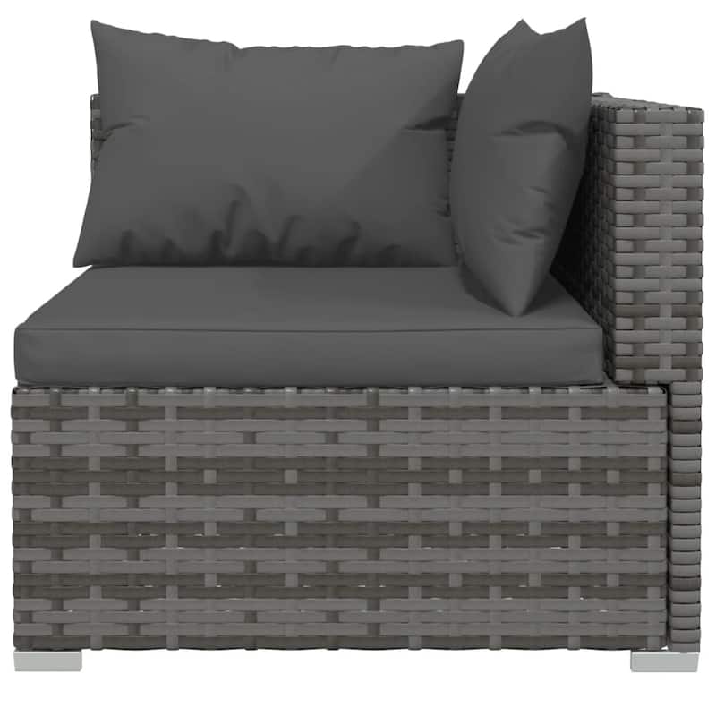vidaXL Patio Lounge Set Outdoor Sectional Sofa Set Table Garden Poly Rattan
