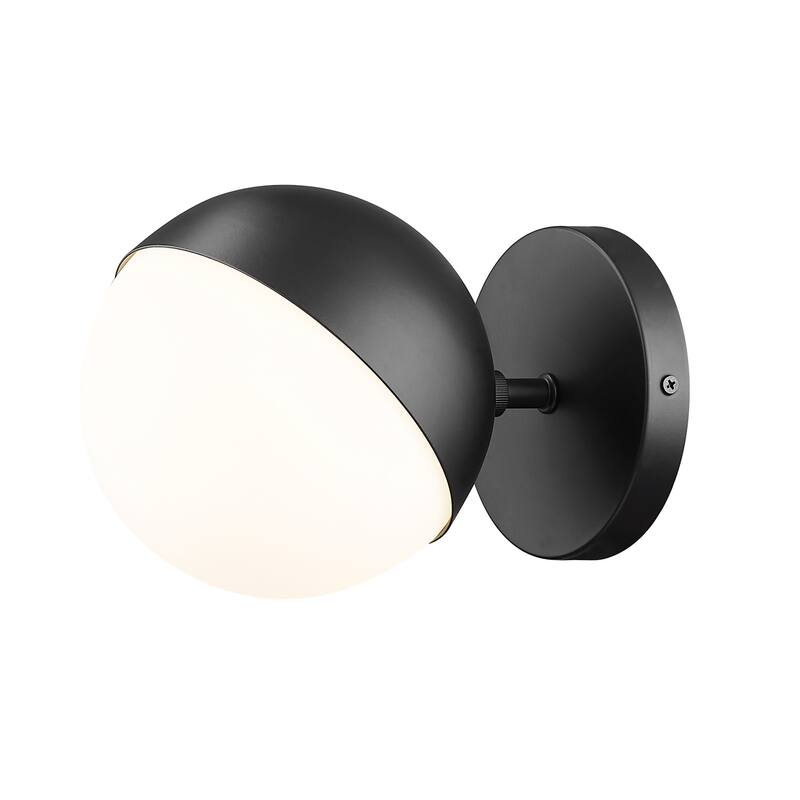 Z-Lite 7517-1S Realm Sphere 7" Tall Bathroom Sconce - Matte Black