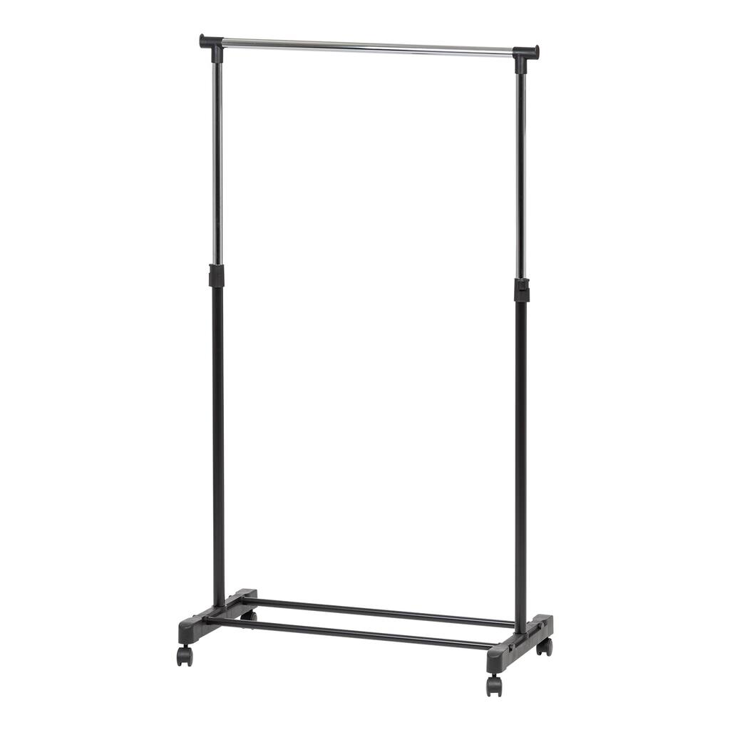 Adjustable Single-Rod Clothes Garment Rack with Wheels
