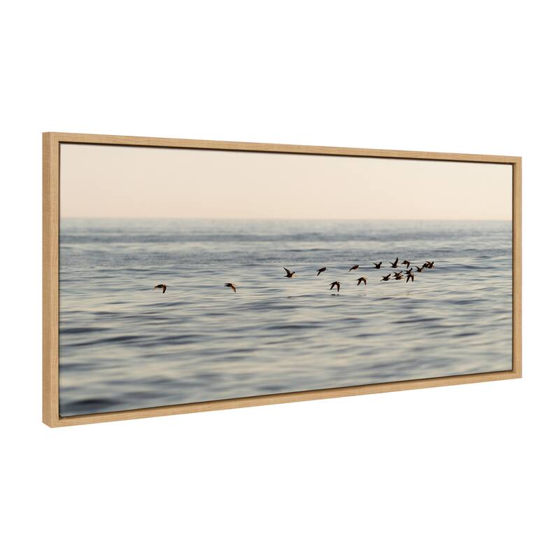 Kate and Laurel Sylvie Birds of a Feather Framed Canvas by Crystal Lynn Collins - 18x40