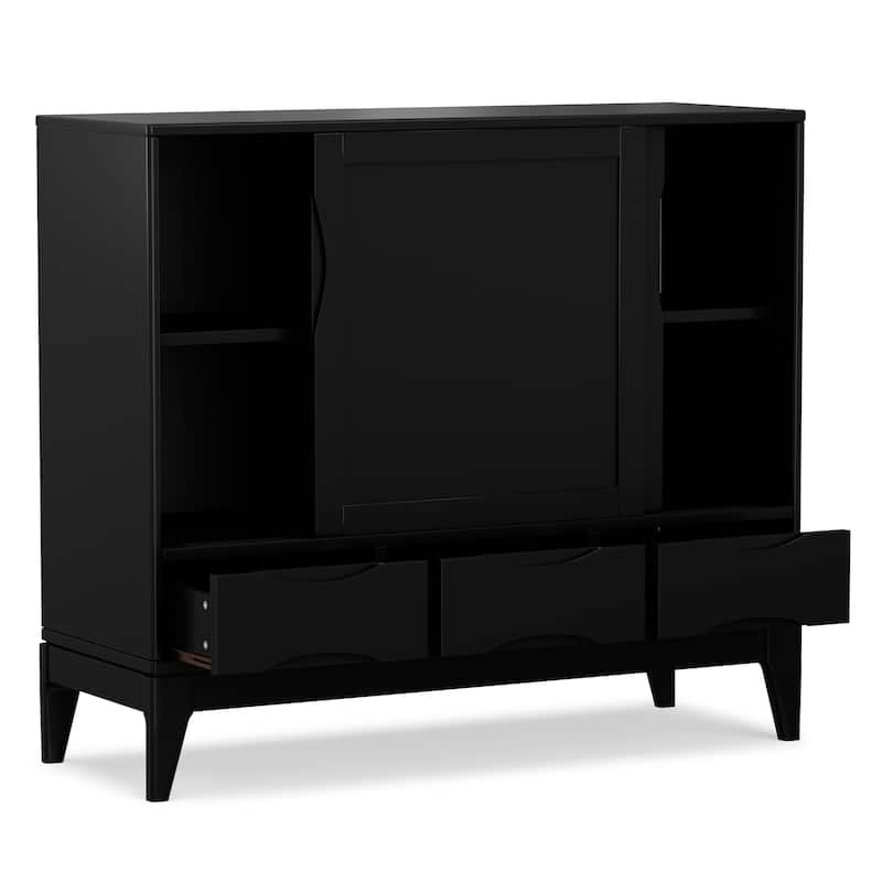 WYNDENHALL Pearson SOLID HARDWOOD 48" Wide Modern Medium Storage Cabinet - 48"w x 17"d x 42" h