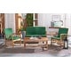 preview thumbnail 3 of 117, SAFAVIEH Fontana 4-piece Acacia Solid Wood Outdoor Conversation Patio Set Natural/Green Cushion