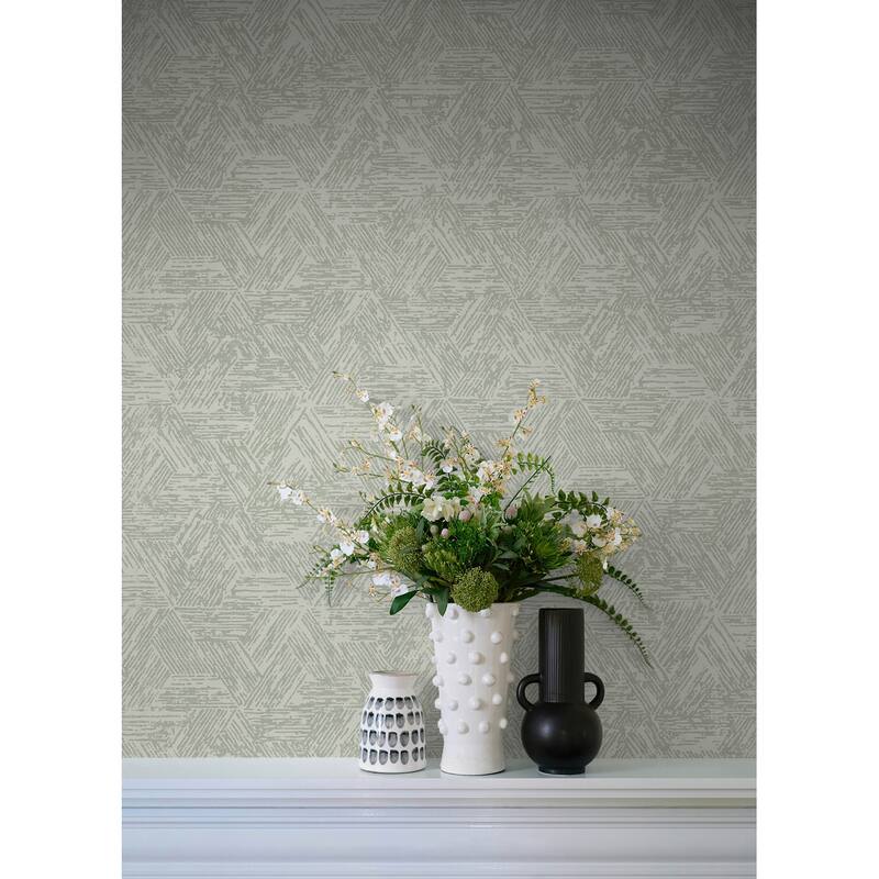 A-Street Prints Retreat Sea Green Quilted Geometric Wallpaper