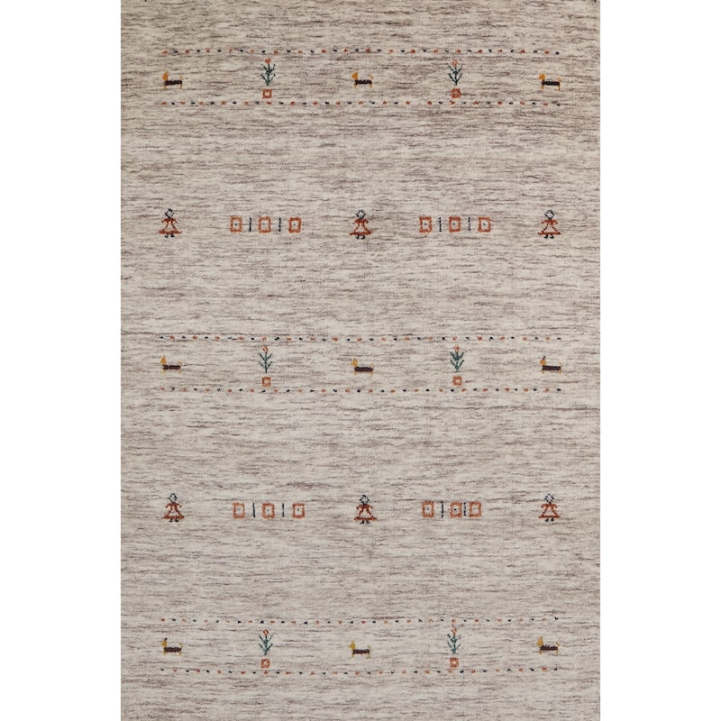 Gabbeh Oriental Rug Handmade Wool Carpet - 3'10" x 5'9"