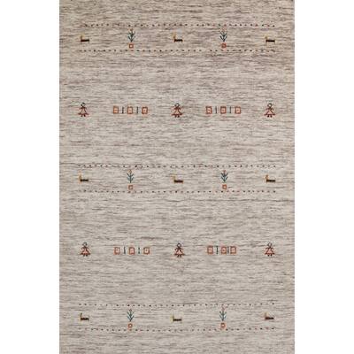 Gabbeh Oriental Rug Handmade Wool Carpet - 3'10" x 5'9"