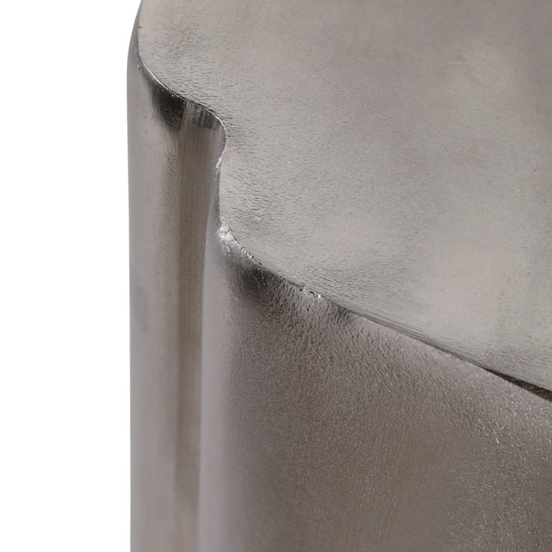 Aluminum Side Table Sculpted Base Modern Narrow Spaces Home Decor
