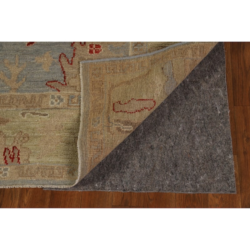 Hand Knotted Oriental 100% Wool Carpet Transitional All-Over Navy Blue & Blues Oushak Area Rug - 8' 8'' X 5' 11''