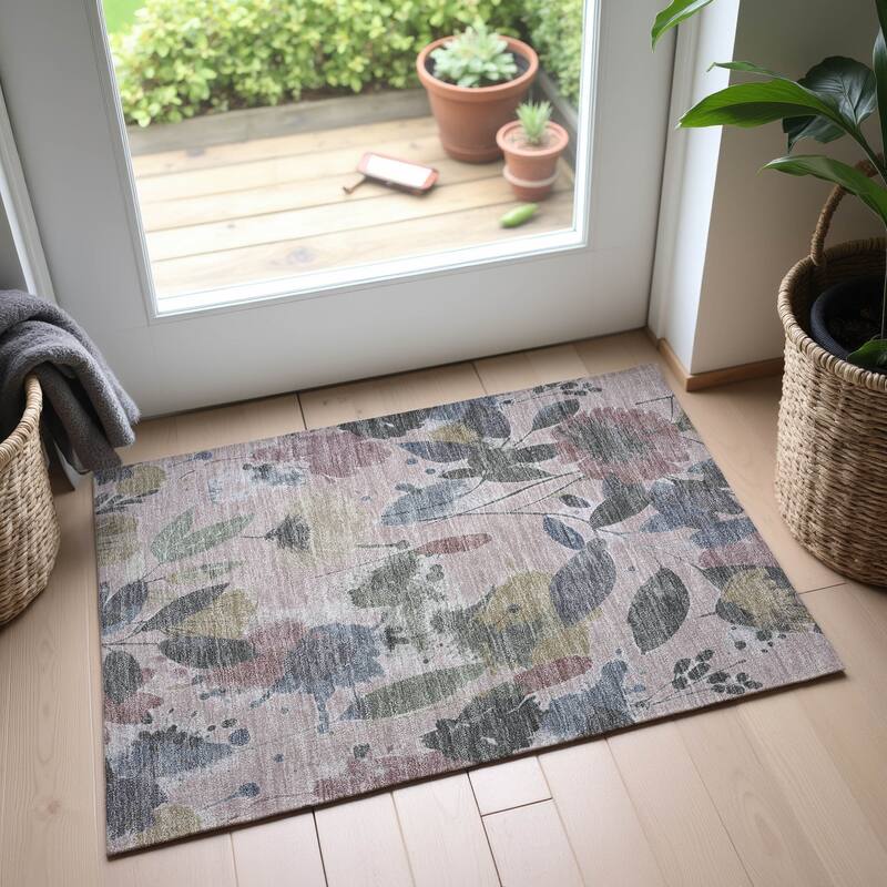 Premium Washable Super Soft Floral Mayfield Rug - Blush - 1'8" x 2'6"
