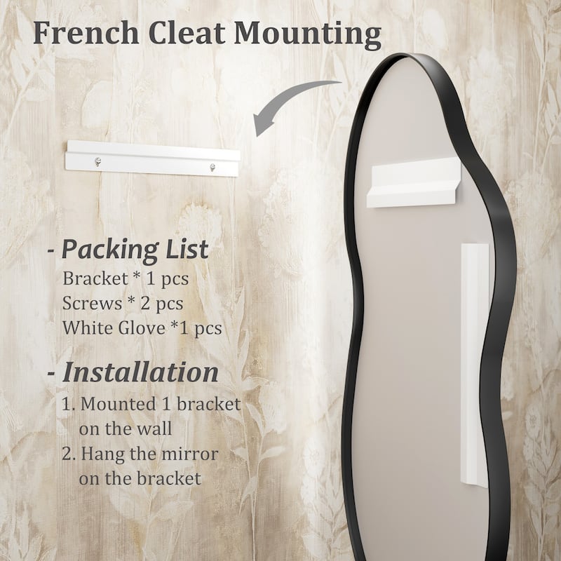 Irregular Wall Mirror Asymmetrical Decorative with 5 year warranty - Black