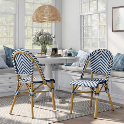 Irene French Chevron Wicker Patio Dining Chairs by Furniture of America