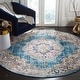 preview thumbnail 10 of 51, SAFAVIEH Bristol Daisye Vintage Boho Oriental Polyester Rug 7' x 7' Round - Blue/Light Grey