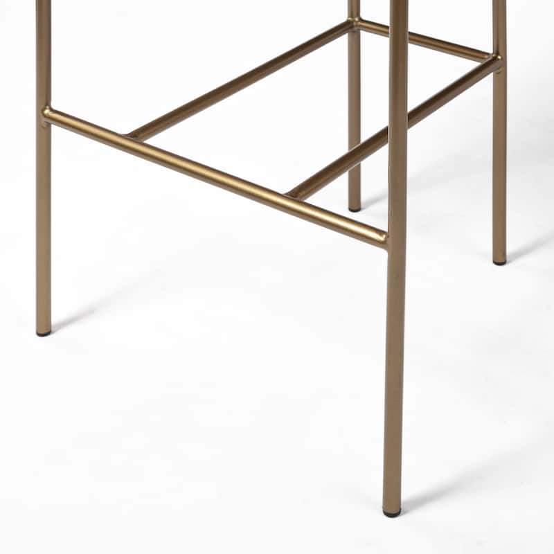 Parker Brown Faux-Leather Seat with Gold Metal Frame Bar Stool