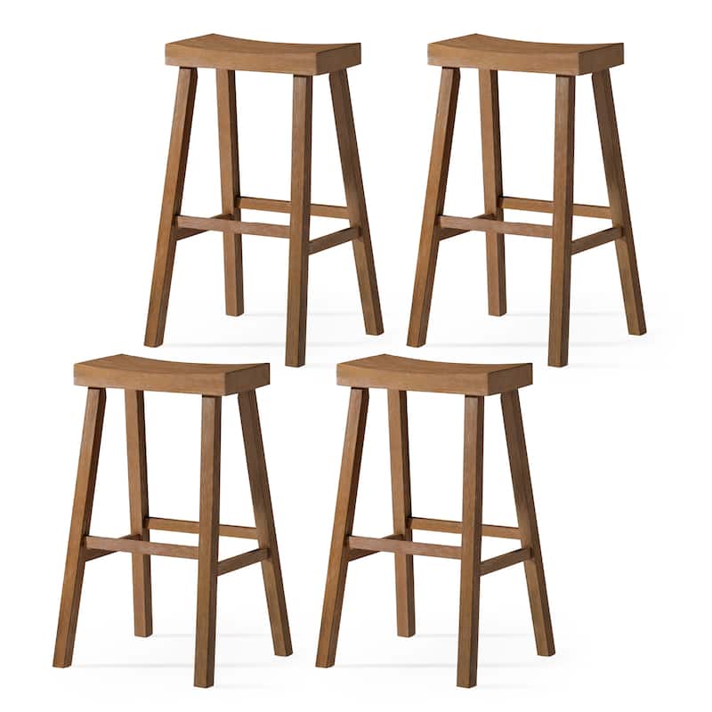 Maven Lane 31" Vincent Bar Height Kitchen Stool - Antiqued Natural - Set of 4