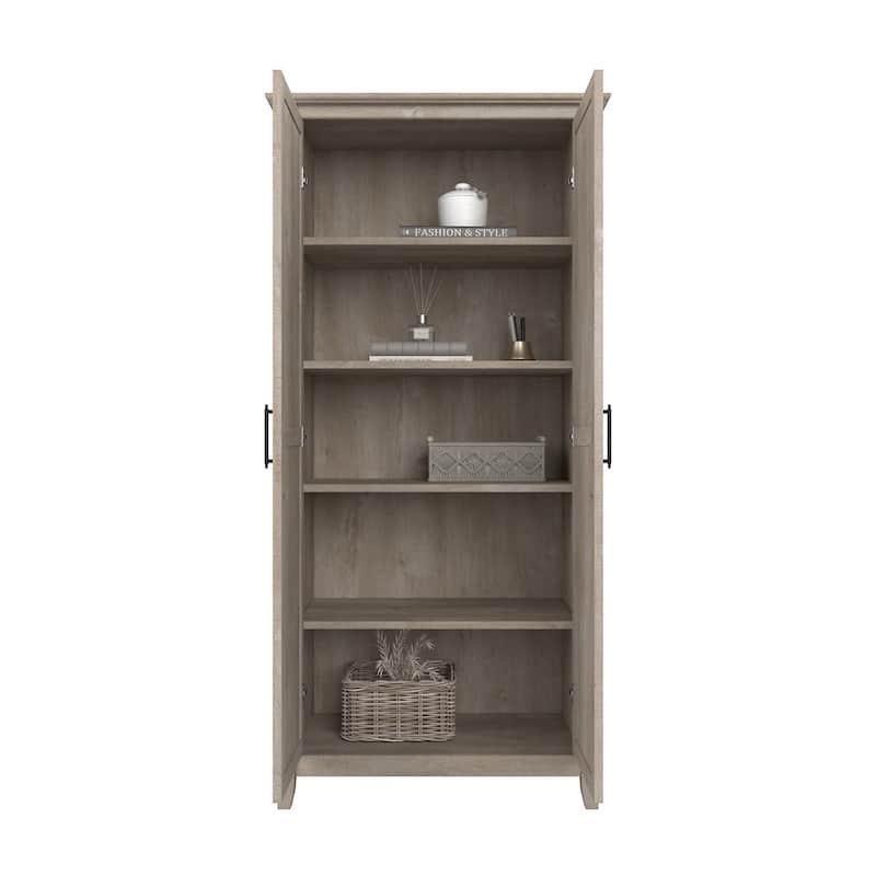 Key West Tall Storage Cabinet with Doors and Shelves by Bush Furniture