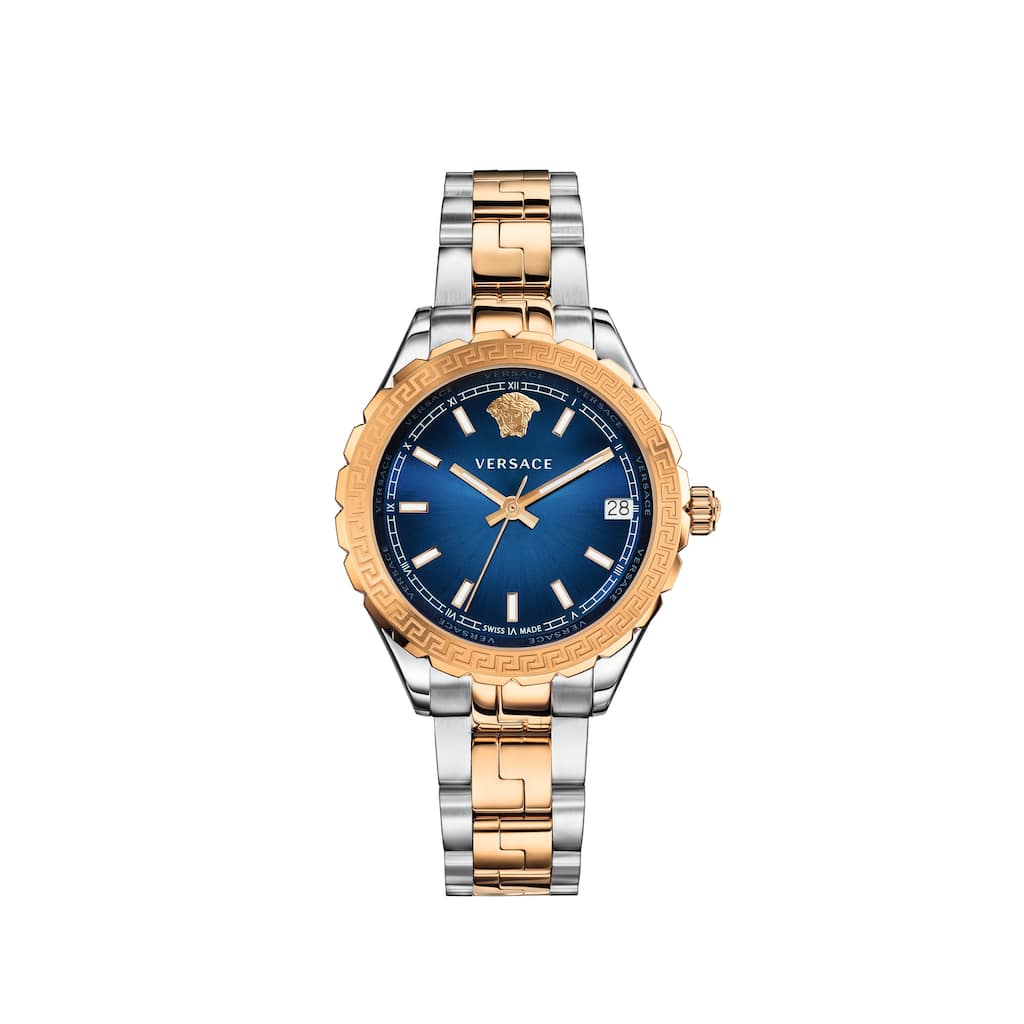 Versace Women's Hellenyium 35mm Blue Dial Stainless Steel Quartz Watch - Two-Tone - One Size