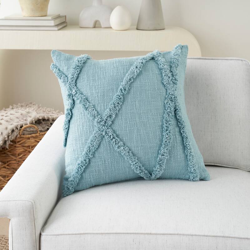 Mina Victory Distressed Diamond Boho Throw Pillow