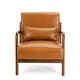 preview thumbnail 8 of 37, Glitzhome Set of 2 30.75"H Mid-Century Modern PU Leather Accent Chairs with Cushion - 25.75"W x 33.75"D x 30.75"H