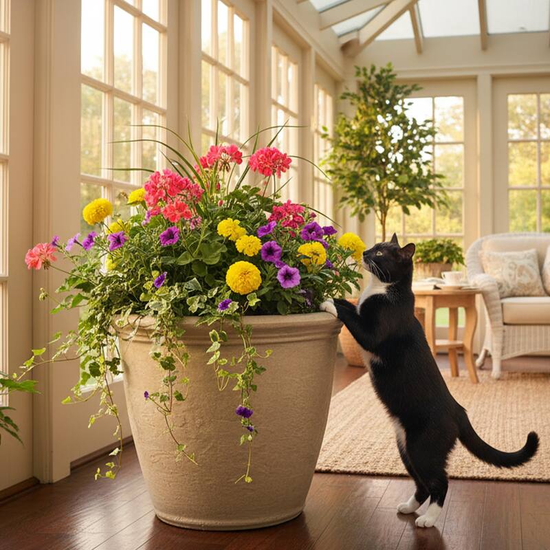 Sunnydaze Anjelica Outdoor Flower Pot Planter - 20-Inch - 4-Pack