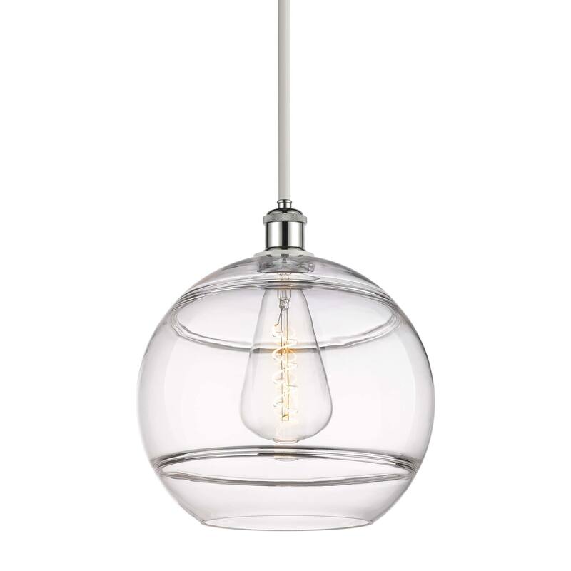 Innovations Lighting 516-1S-14-12 Rochester Pendant Rochester 12" Wide - White Polished Chrome / Clear